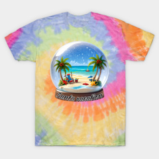 Snow globe: Santa vacation, Palm Tree Paradise Snow Globe - Festive Snow globe - Ideal christmas gifts, Merry Christmas 2024 - christmas gift ideas, happy new year 2025, T-Shirt