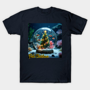 Snow globe: Fish Christmas, Festive Beach Holiday Snow Globe - Festive Snow globe - Ideal christmas gifts, Merry Christmas 2024 - christmas gift ideas, happy new year 2025, T-Shirt