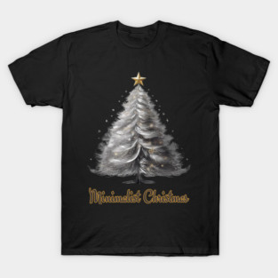 Elegant christmas: Minimalist Christmas tree - Silver elegance with a golden touch - Ideal christmas gifts, Merry Christmas 2024 - christmas gift ideas, happy new year 2025, T-Shirt