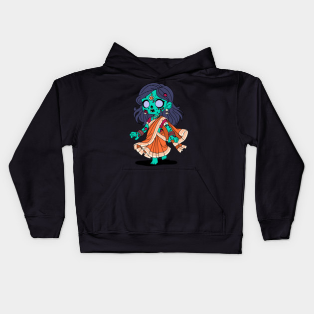 Cute Indian Zombie Kids Hoodie by H. R. Sinclair