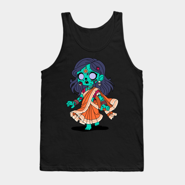 Cute Indian Zombie Tank Top by H. R. Sinclair