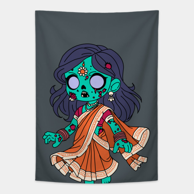 Cute Indian Zombie Tapestry by H. R. Sinclair