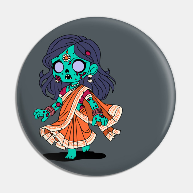 Cute Indian Zombie Pin by H. R. Sinclair