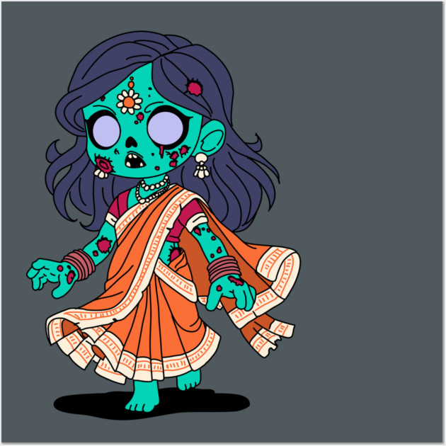 Cute Indian Zombie Wall Art by H. R. Sinclair