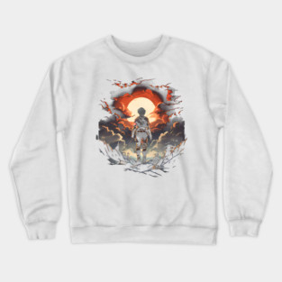 attack on titan logo black and white Crewneck Sweatshirt