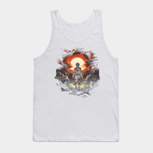 attack on titan logo black and white Tank Top
