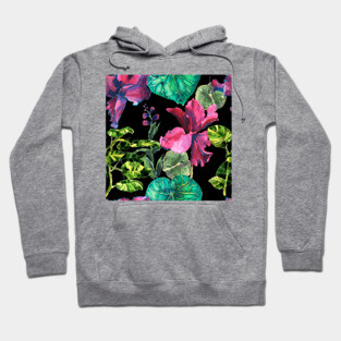 Seamless tropical flower Hoodie