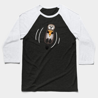 Otter with Pizza Baseball T-Shirt