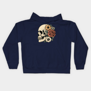 skull romantic Kids Hoodie