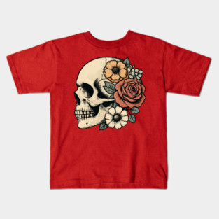 skull romantic Kids T-Shirt
