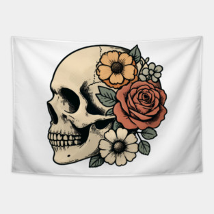 skull romantic Tapestry