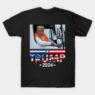 Donald Trump In Garbage Truck Team Garbage For Trump 2024 T-Shirt