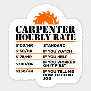 Carpenter Hourly Rate Woodworking Humor Magnet