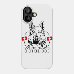 White Swiss Shepherd Dog Portrait Phone Case