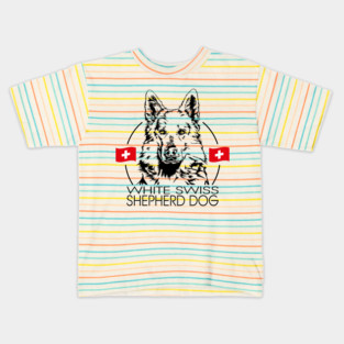 White Swiss Shepherd Dog Portrait Kids T-Shirt