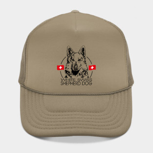 White Swiss Shepherd Dog Portrait Hat