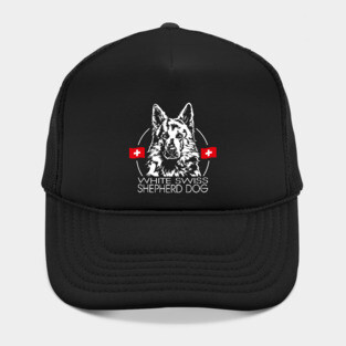 White Swiss Shepherd Dog Portrait Hat