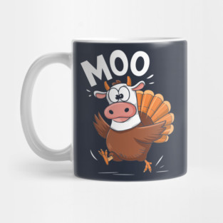 Funny Turkey Cow Moo Thanksgiving Humor Mug