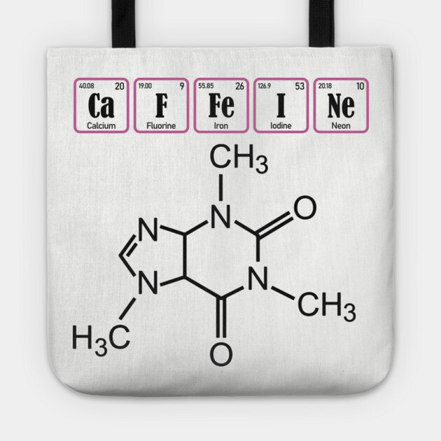 Caffeine Molecule Nerd Geek Coffee Lover Tote by Anticorporati