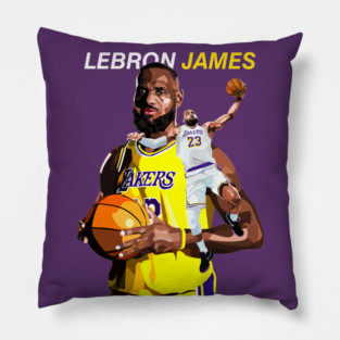 Lebron James LA Lakers Vector Art Pillow