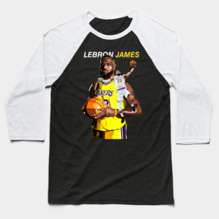 Lebron James LA Lakers Vector Art Baseball T-Shirt
