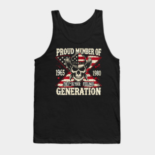 Gen X Proud Member Funny Retro USA Generation X Gen Xers Tank Top