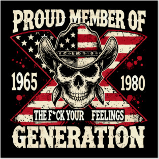 Gen X Proud Member Funny Retro USA Generation X Gen Xers Posters and Art