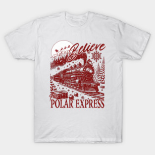 The Distressed Christmas Express Train and Christmas scene - Believe T-Shirt