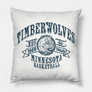 Timberwolves Vintage Basketball Pillow
