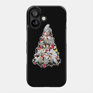Christmas Tree of African Grey Parrots Phone Case