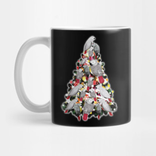 Christmas Tree of African Grey Parrots Mug