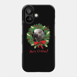 Merry Corn Christmas Wreath Einstein Parrot Phone Case