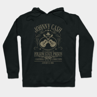 Johnny Cash live in person at the Folsom State Prison - vintage Hoodie