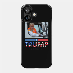 Donald Trump In Garbage Truck Team Garbage For Trump 2024 Phone Case