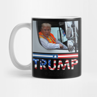 Donald Trump In Garbage Truck Team Garbage For Trump 2024 Mug