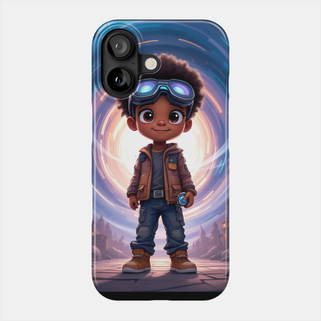 The Time Traveler, African American Child Phone Case by UrbanLifeApparel
