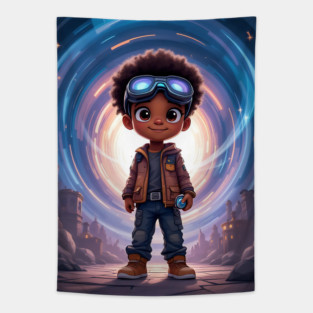 The Time Traveler, African American Child Tapestry