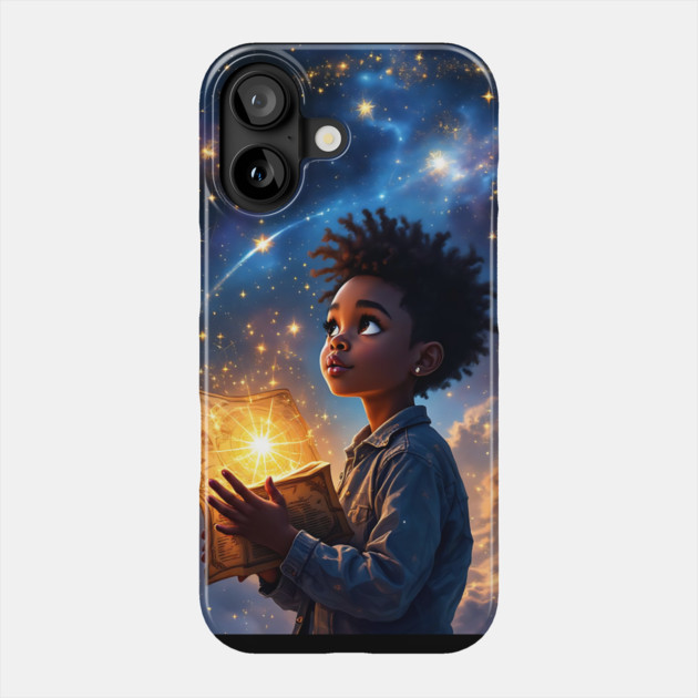 The Star Gazer, African American Children's Poster Phone Case by UrbanLifeApparel