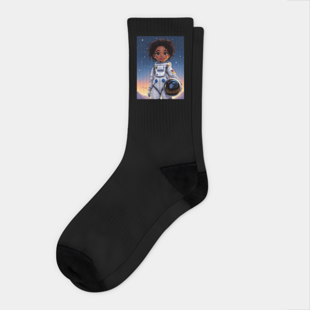 The Limitless Astronaut, African American Children's Poster Socks by UrbanLifeApparel