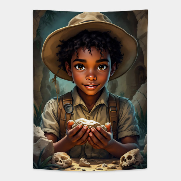 The Explorer, African American Children's Poster Tapestry by UrbanLifeApparel