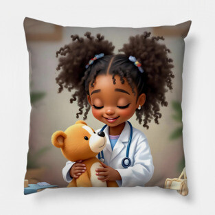 Future Doctor, African American Children's Poster Pillow