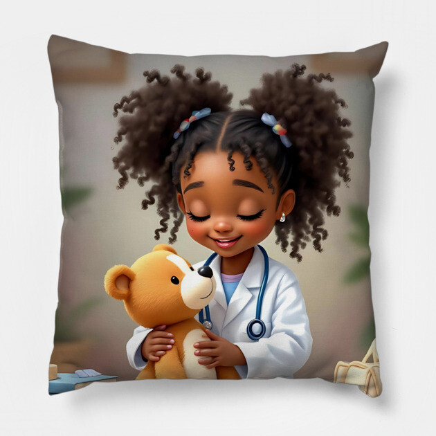 Future Doctor, African American Children's Poster Pillow by UrbanLifeApparel