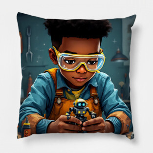 Brilliant Inventor, African American Children's Poster Pillow