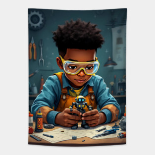 Brilliant Inventor, African American Children's Poster Tapestry