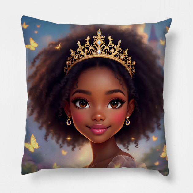 Cute Princess, African American Children's Poster Pillow by UrbanLifeApparel