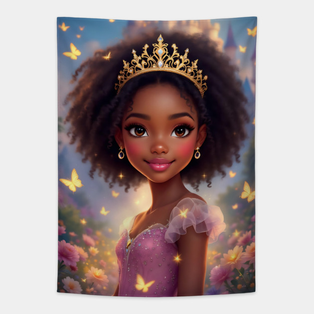 Cute Princess, African American Children's Poster Tapestry by UrbanLifeApparel