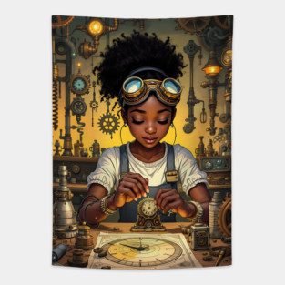 She Invents, African American Children's Poster Tapestry