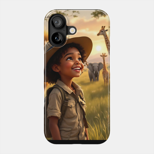 Master Safari Guide, African American Children's Poster Phone Case by UrbanLifeApparel
