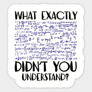 What Exactly Didn't You Understand Sarcastic Physics Student Teacher Sticker