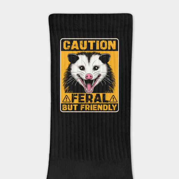 Caution Feral But Friendly Hissing Opossum Lovers Kids by JessArty